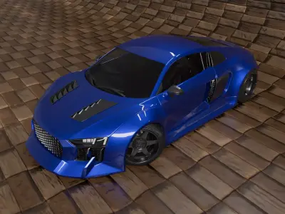 Audi car 3d model  Low-poly 3D model