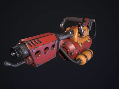 Flamethrower Low-poly 3D model purchase