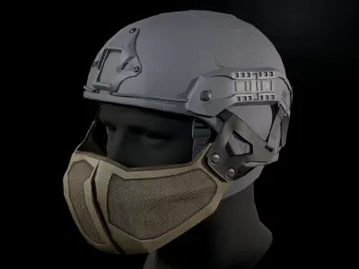 ACH Mandible Low-poly 3D model