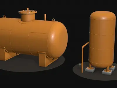 Oil and gas tank 3D model