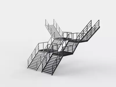 Industrial staircase  3D model purchase