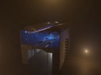 Industrial building Low-poly 3D model