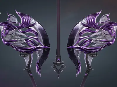 Fantasy Axe Low-poly 3D model buy