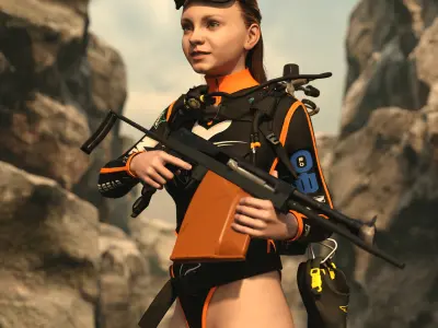 Aps Underwater Gun for G8F 3D model