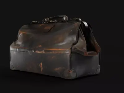 Vintage Leather Briefcase 3D model