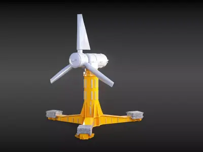 Tidal Power Turbine 3D model