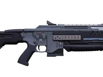 PSWC3 Futuristic Carbine Model Tactical Sci-Fi Rifle Game Ready Low-poly 3D model