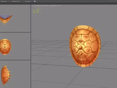 Cartoon Turtle Shell Shield Low-poly 3D model