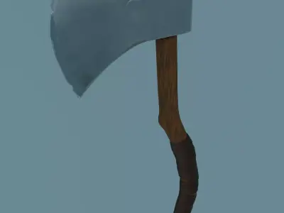 Stylized low poly axe Low-poly 3D model