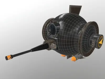 BattleBot Black Free low-poly 3D model