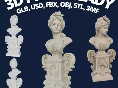 Neoclassical Style Bust 3D Printable Decorative Model 3D print model