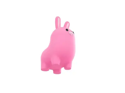 Pink Bunny Character 3D model