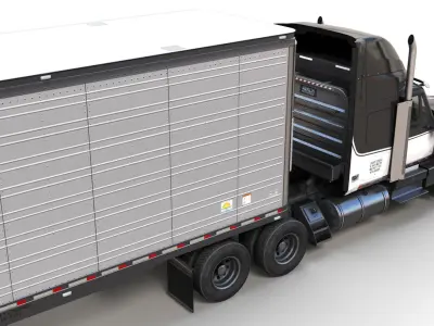 International LoneStar van trailer Low-poly 3D model