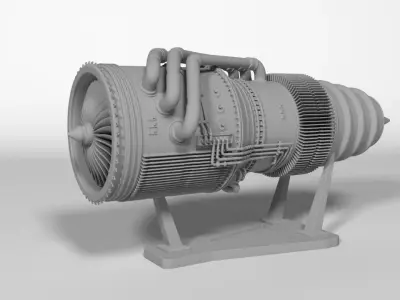 Jet Engine 3D print model by mbelec