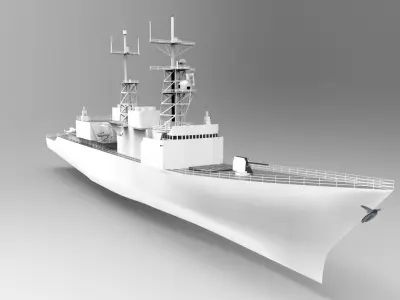 Spruance class destroyer ship 3D model