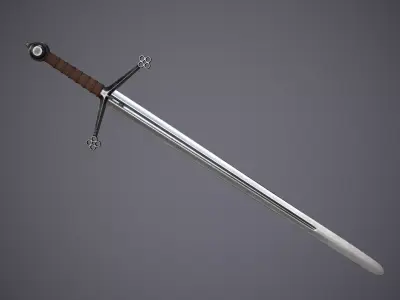 Claymore sword Low-poly 3D model get