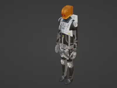 Robot Soldier - Assault Soldier Low-poly 3D model 12