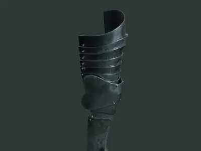 Medieval armor part 001 - leg Low-poly 3D model