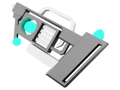 3d game pistol low poly icon 3D model purchase