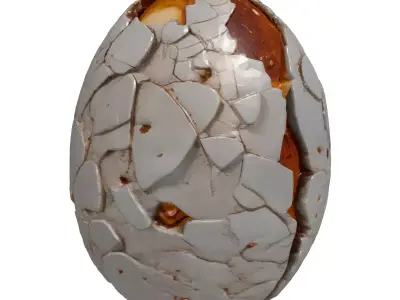 Mystic Cracked Stone Egg 3D model