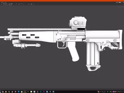 van den Bergh rifle Low-poly 3D model