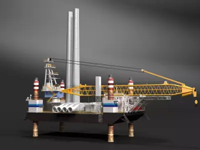 Wind Farm Jackup Vessel 3D model