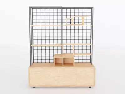 Furniture Modern Shelf 5 Low-poly 3D model