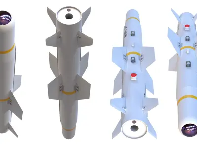 AG-300M MIssile Low-poly 3D model