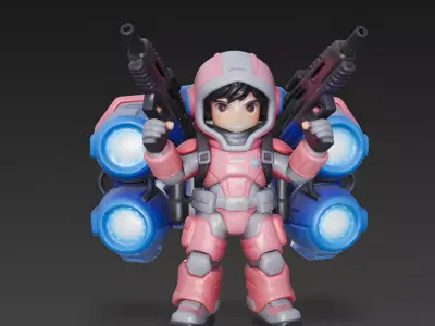 The Nebula Nomad Stylized Sci-Fi Pilot 3D Model Low-poly 3D model