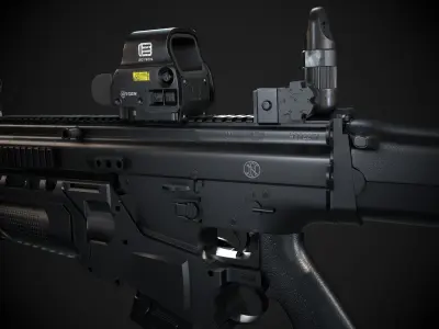 Fn scar Low-poly 3D model purchase