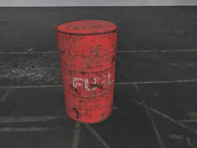 Barrel 200L Free low-poly 3D model
