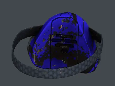 Gas mask helmet 3d model scifi Low-poly Low-poly 3D model Low-poly 3D model 13