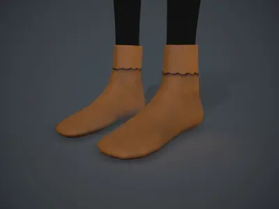 Brown Socks Style 1 Low-poly 3D model