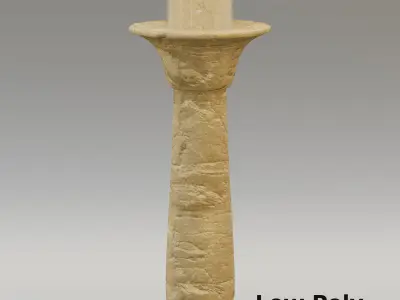 Egyptian papyriform column Low-poly 3D model