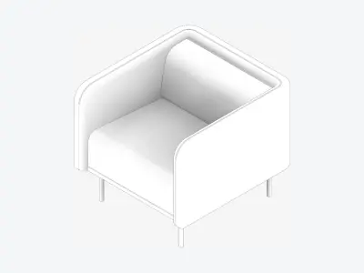 Seat - Sofa - Simplicity - Type 3 - Single Low-poly 3D model