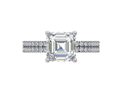 Emerald Art Deco Ring 3D print model 23