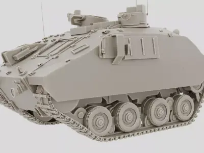 Tracked Armored Command Post Vehicle for 3D print 3D model