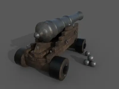 Medieval Cannon 3D Model Low-poly 3D model purchase