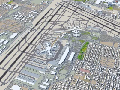 Las Vegas McCarran Airport 10km Low-poly 3D model