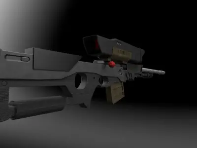 Sniper rifle 3D model 7