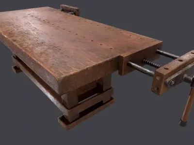 Carpenter Bench Low-poly 3D model