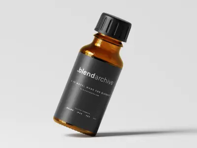 Amber Bottle 3D Model Low-poly 3D model