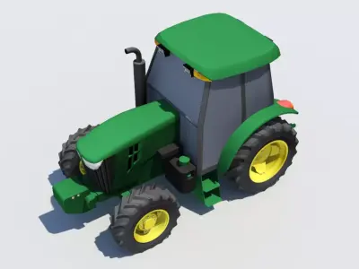 Utility Tractor  5100E static low poly Low-poly 3D model