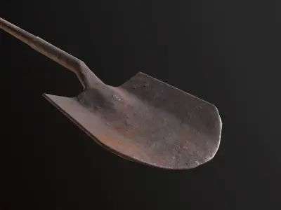 Rusty Shovel - PBR Game Ready Low-poly 3D model