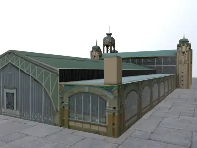 Prague Prumyslovy Palac Low-poly 3D model