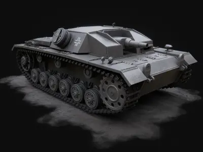 Stug III - German Tank Destroyer Low-poly 3D model