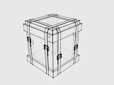 Ammunition BOX Low-poly 3D model 2