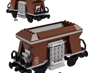 Train Lego Coal Hopper 3D model