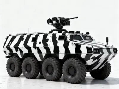 Realistic High-Contrast Urban APC 3D Model Low-poly 3D model