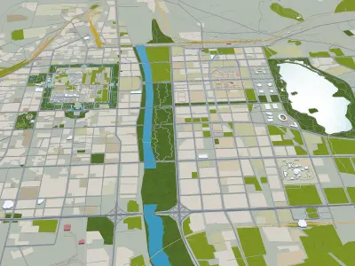 Datong Shanxi China 50km Free low-poly 3D model